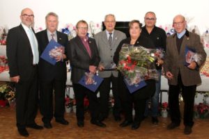 40 Jahre Mitglied: Norbert Aretz, Franz-Josef Thomas, Theo Grewenig, Steffi Meller-Brückmann, Hans-Werner Bettin und Severin Schmitz